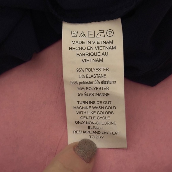 Michael Kors Twist Front Midi Dress Navy Size Small NWT Strappy Evening Cocktail - Picture 7 of 7